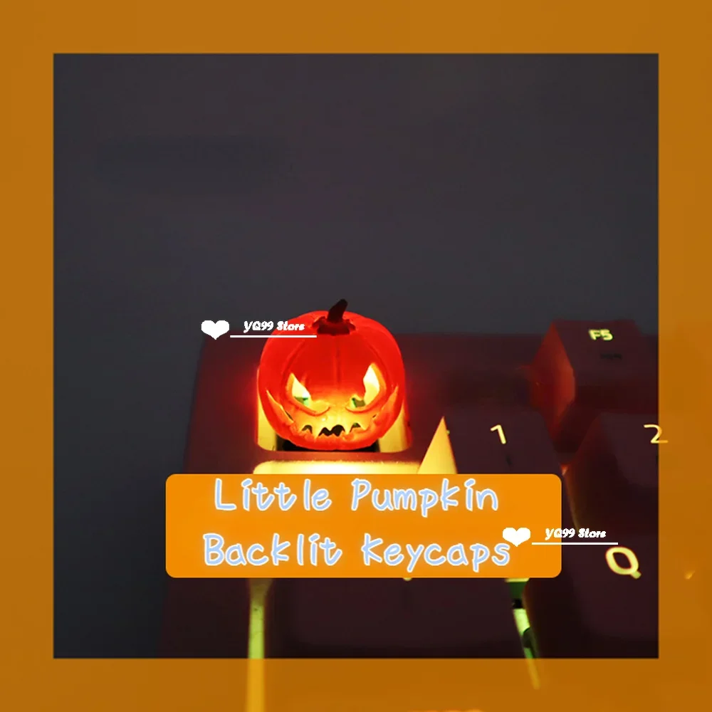 Teclas retroiluminadas de calabaza pequeñas personalizadas, teclas estéreo de dibujos animados, tapa de teclado mecánico Cherry MX, adecuada para juegos ESC KeyCap - imagen 3