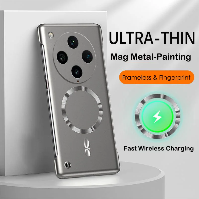 Funda sin marco con pintura de Metal para Oppo Reno 6 8 Find X3 Neo Lite X5 X6 X7 X8 Pro X8S Plus, cubierta de carga inalámbrica Ultra magnética