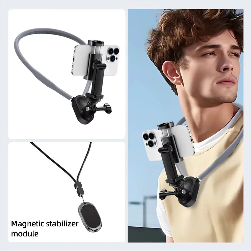 Soporte magnético de silicona para el cuello con función de liberación rápida que mantiene de forma segura para accesorios Samsung Huawei de iPhone 15/14/13/12/11/10 - imagen 4