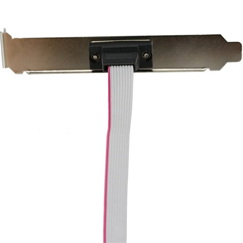 RS232 Serial D-Sub DB9 9Pin Macho a IDC 10Pin Cable de cinta hembra Soporte de altura completa - imagen 2