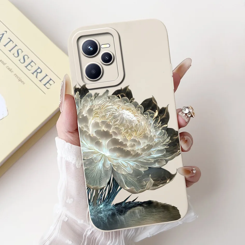 Para Realme C35 funda RMX3511 C 35 moda flor arco conejo de dibujos animados funda de silicona suave para Realme Narzo 50A Prime RMX3516 parachoques - imagen 3