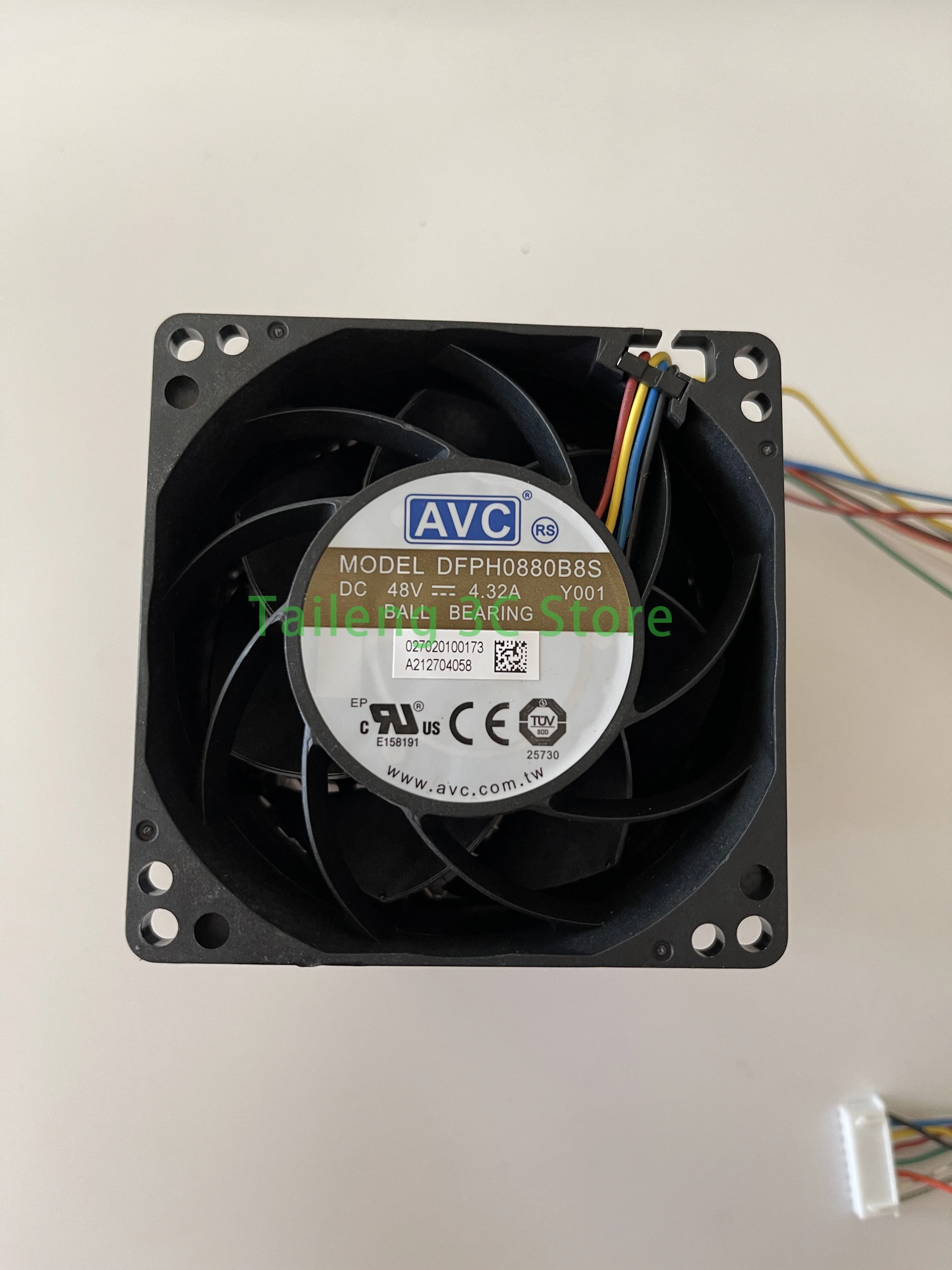 Ventilador de supercharging de ventilador de alta velocidad de refuerzo de coche de servidor de Motor Dual para AVC DFPH0880B8S 8080 8cm DC 48V 3.96a