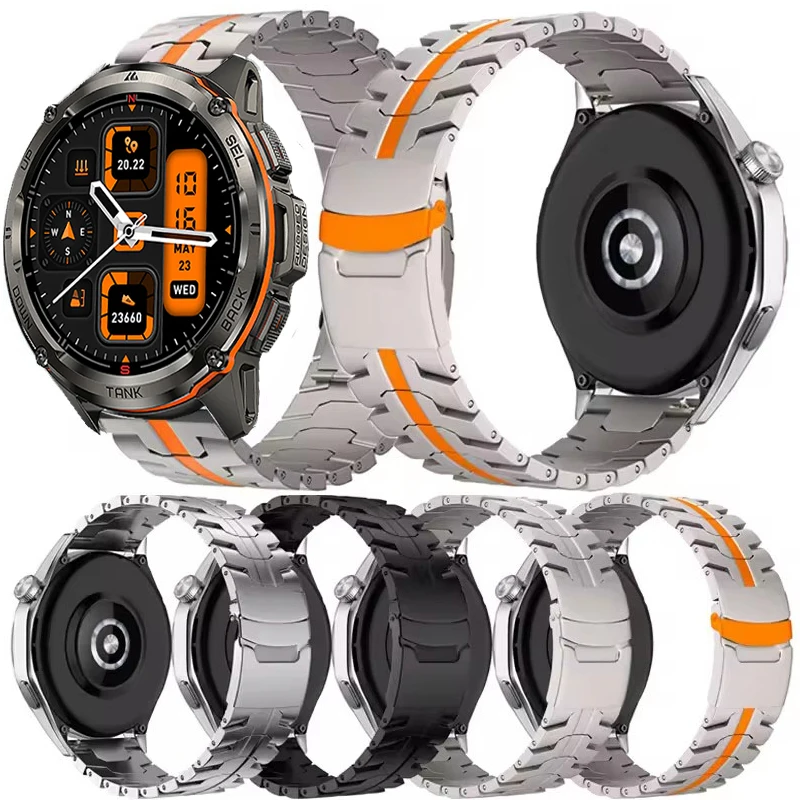 Correa de acero inoxidable de 22mm para KOSPET TANK M2 M3 T2 T3, Correa de eslabones metálicos para KOSPET TANK T3 M3 Ultra, pulsera para reloj inteligente