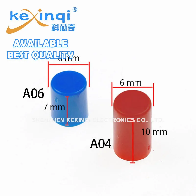 (20 piezas) tapa de interruptor de botón de A06-6X7mm A04-6X10mm para botón de interruptor de bloqueo automático rojo verde amarillo azul blanco negro 5,8*5,8 7*7 8*8 - imagen 5