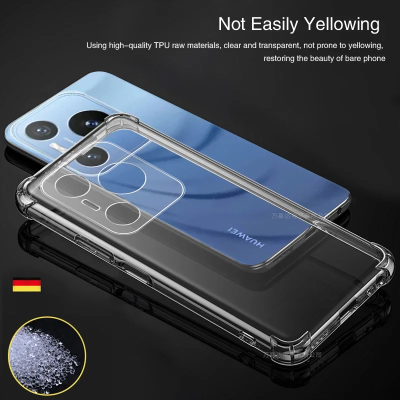 Funda de Airbag transparente ultrafina para Huawei Pura70 Pura 70 Pro Plus Ultra 5G 360 Edge, funda protectora transparente y suave para teléfono 70Pro - imagen 3