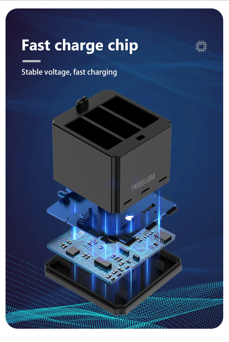 Batería recargable Enduro para GoPro 12 1850mAh 3 ranuras caja de cargador de almacenamiento de batería para GoPro Hero 12 11 10 9 Accesorios - imagen 5