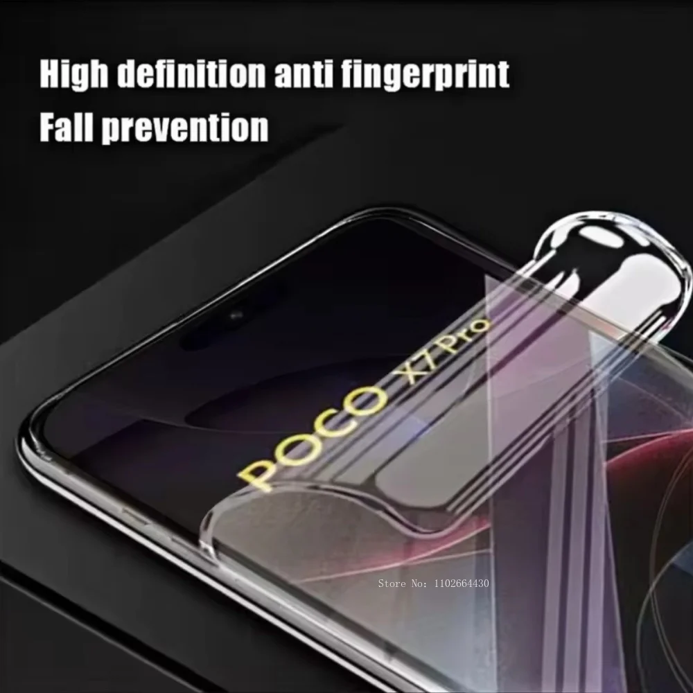 Película de hidrogel de cobertura completa para Xiaomi Poco X7 Pro, película de hidrogel de seguridad para Protector de pantalla Poco X7, 3 uds. - imagen 2