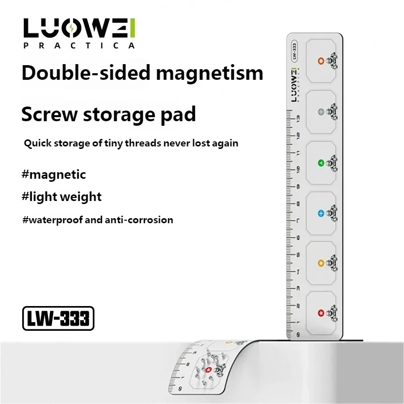 LUOWEI LW-333 Almohadilla de almacenamiento de tornillo magnético de doble cara Gran magnetismo Estera ligera impermeable resistente a la corrosión - imagen 4