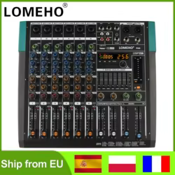 LOMEHO PA6 Mesa de Mezcla 6 Canales Bluetooth 48V USB Grabación