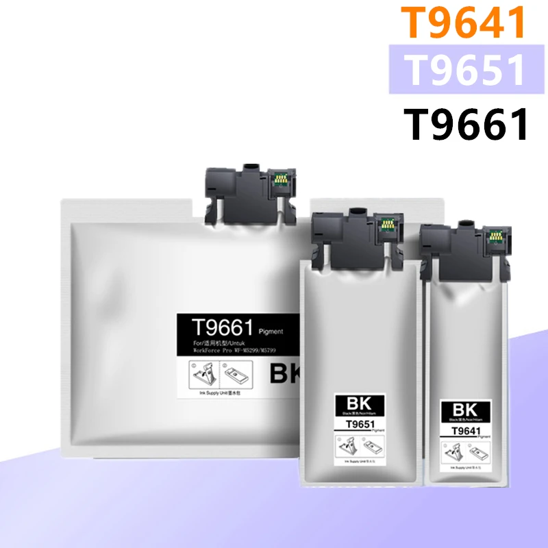 Bolsa de tinta T9641 T9651 T9661 Compatible con tinta de pigmento completo con Chip para Epson WF M5299 M5799DWF M5299DW M5298DW M5799 M5298 Priner