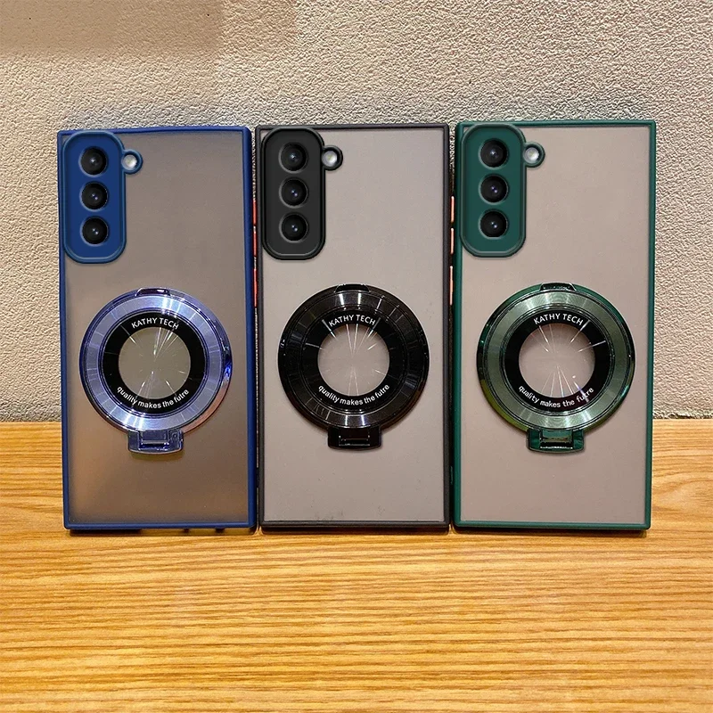 Funda para Samsung Galaxy S22 S22 + S22plus S21 S20 FE S21ultra S20ultra S21plus S10 S10 + S9 S8 plus, funda de teléfono esmerilada con soporte - imagen 3