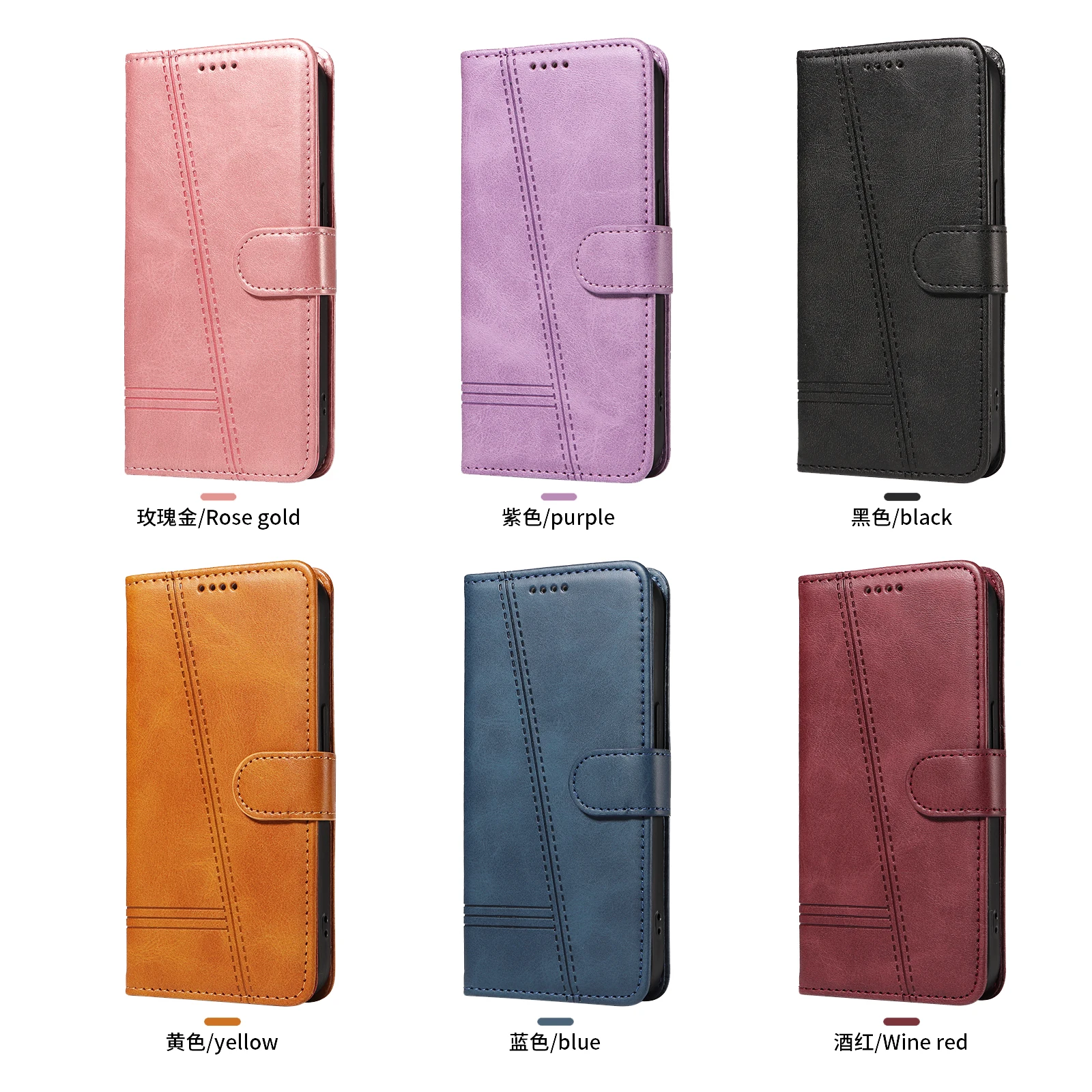 Funda de cuero con libro tipo billetera Solt con tarjetas de líneas en relieve para Moto Edge 40 NEO G32 G54 G84 G04 G24 G14 E40 E30 E20 - imagen 5