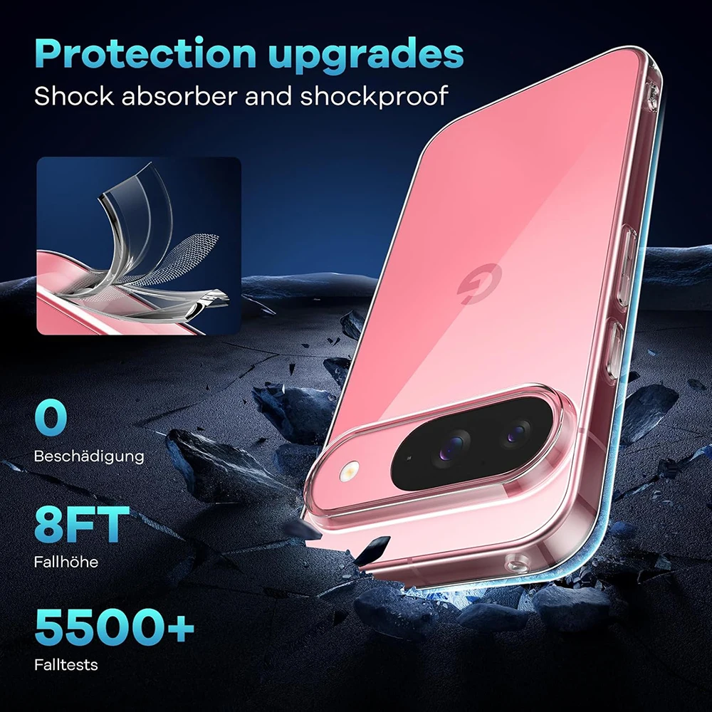 Funda suave de silicona ultrafina para Google Pixel 9 Pro XL, funda trasera transparente para Google 9A 9 A 9ProXL, carcasa a prueba de golpes - imagen 2