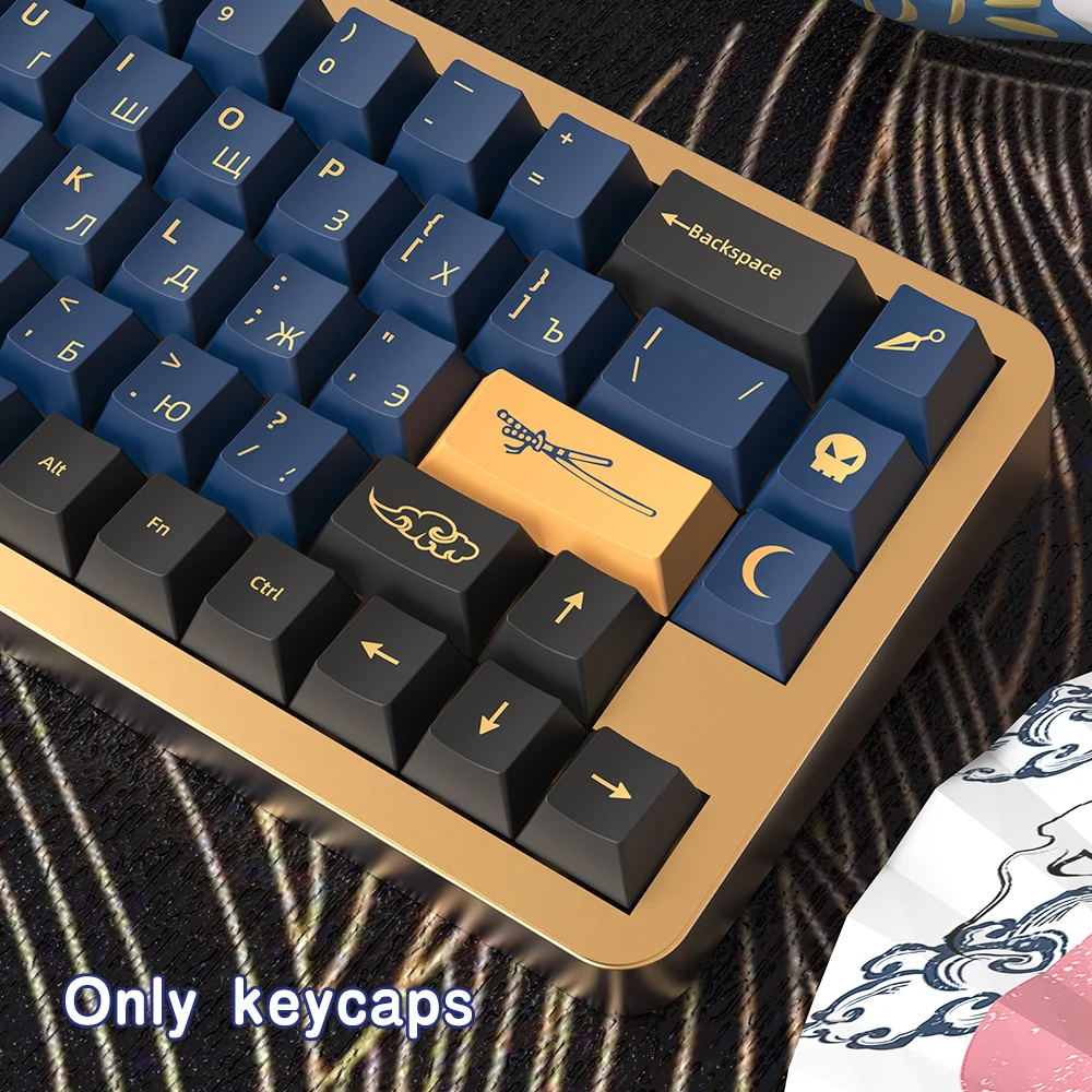 Teclas samurái azules para teclado mecánico personalizado GMK, japonés, coreano, ruso, alemán, español, francés, perfil Cherry - imagen 5