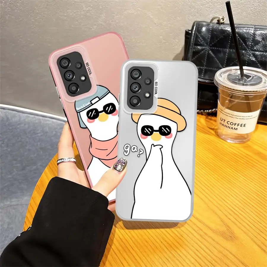 Funda para Samsung Galaxy A21s A23 A35 A13 A14 A32 A34 A17 A20s A11 A12 A15 A16 A26 A31 A36 A24 A25 funda trasera para teléfono pato de dibujos animados - imagen 2