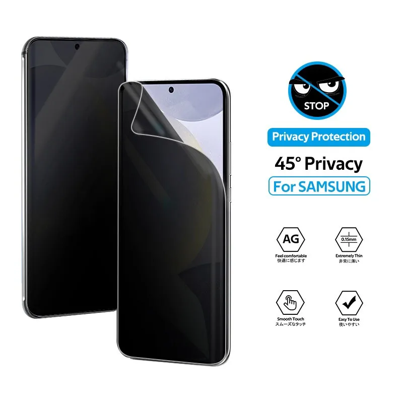 Película de hidrogel de privacidad para Samsung Galaxy A50 A51 A52 A53 A70 A71 A72 A73 A12 A21S A52S A33 sin desbloqueo de huellas dactilares, 3 uds. - imagen 2