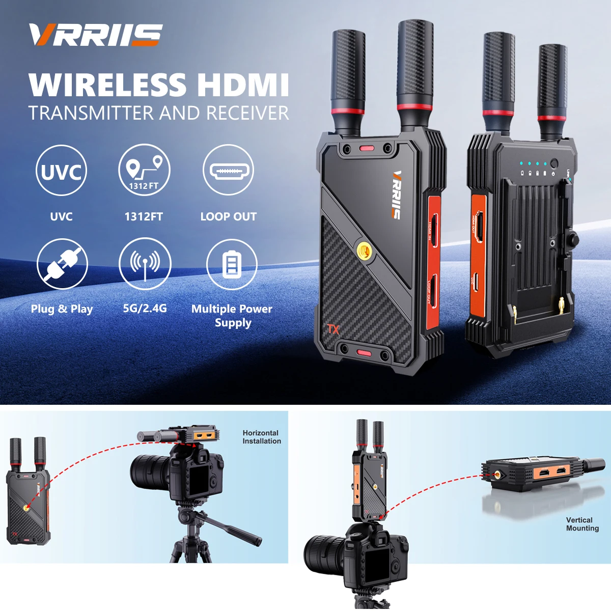 WL082U UVC HDMI extensor inalámbrico transmisor receptor soporte batería iglesia boda cámara transmisión en vivo captura de vídeo grabar - imagen 4