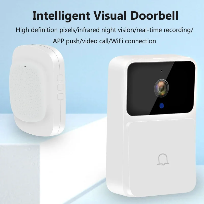Timbre de vídeo WiFi, sistema de intercomunicación bidireccional inalámbrico, timbre de visión nocturna IR, cambio de voz, cámara de timbre de puerta de seguridad inteligente para el hogar - imagen 4