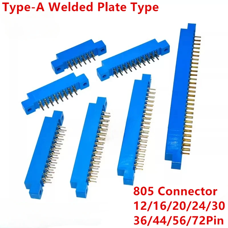 Conector de tira de 3 piezas, 805, paso de 3,96mm, 12/16/20/24/30/36/44/56P/72 pines, Conector de borde de tarjeta de montaje PCB, 16P, 20P, 30P, 36P 44P