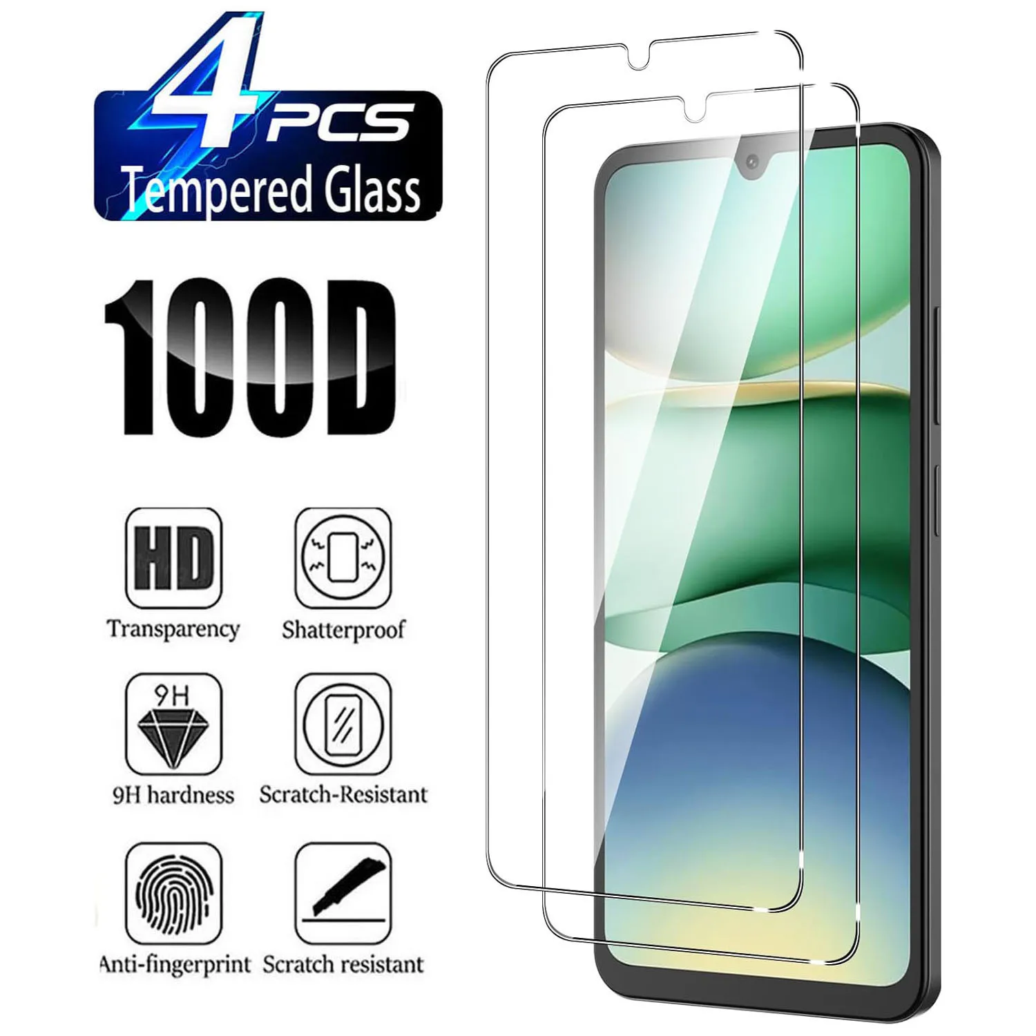 Protector de pantalla de vidrio templado de dureza 9H para Xiaomi Redmi A5 HD transparente antihuellas a prueba de golpes 2/4 Uds