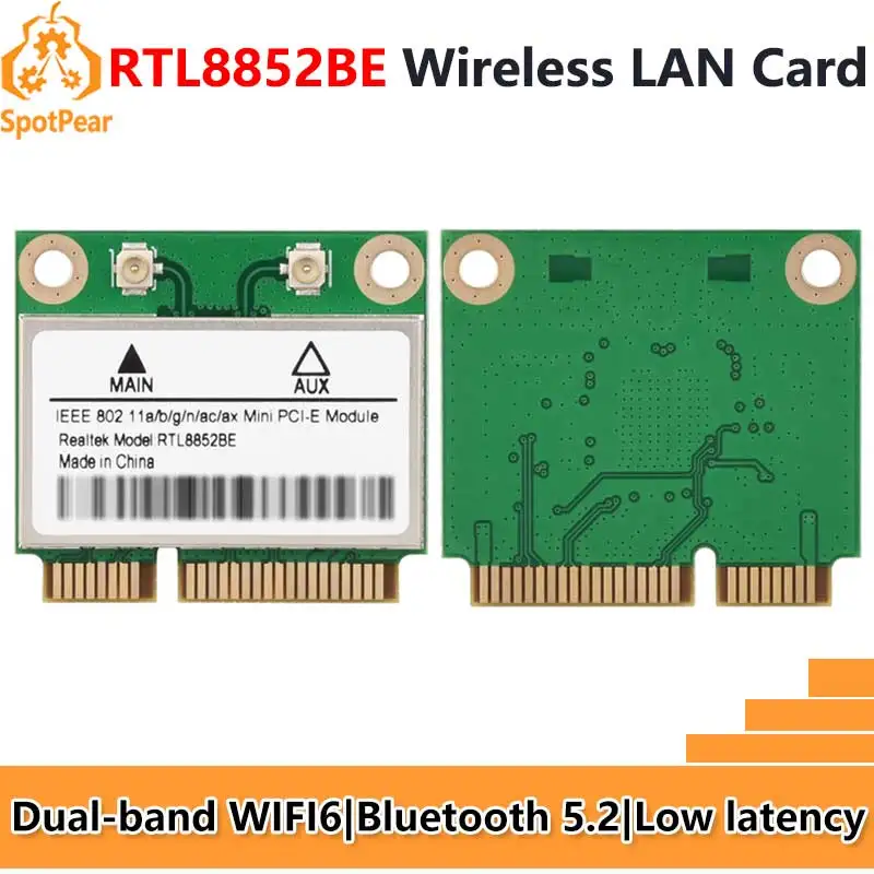 Tarjeta de red inalámbrica RTL8852BE, módulo inalámbrico WiFi6 de doble banda Gigabit, Bluetooth estándar 5,2, Waveshare