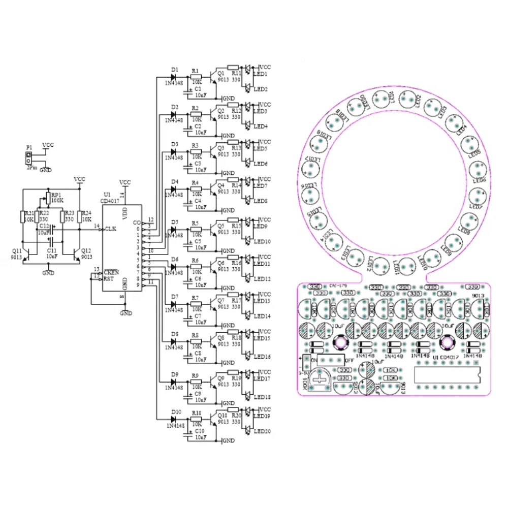 Anillo electrónico DIY, Kit de fabricación de luces LED de agua corriente, juego de aprendizaje de soldadura DIY con cuentas de lámpara degradadas de agua corriente - imagen 4