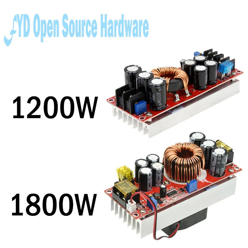 Convertidor de refuerzo de CC-CC de 1800W, 40A, módulo elevador ajustable de 10-60V a 12-90V con corriente constante para cargador de batería