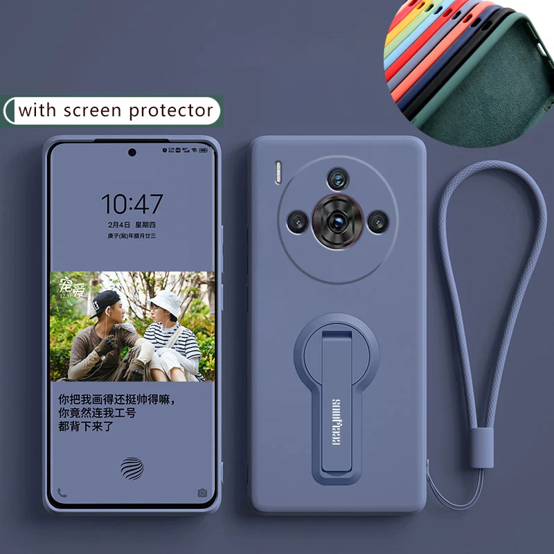 Funda de teléfono para ZTE Nubia Z60 S PRO Z60SPro, funda de silicona a prueba de golpes, funda suave con soporte, película protectora de pantalla