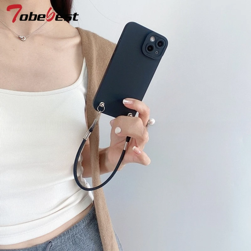 Funda con correa para muñeca y cordón de mano a la moda para Samsung Galaxy S25 Edge S24 S23 S22 S21 S20 FE S10 Note 20 Ultra 10 Plus - imagen 3