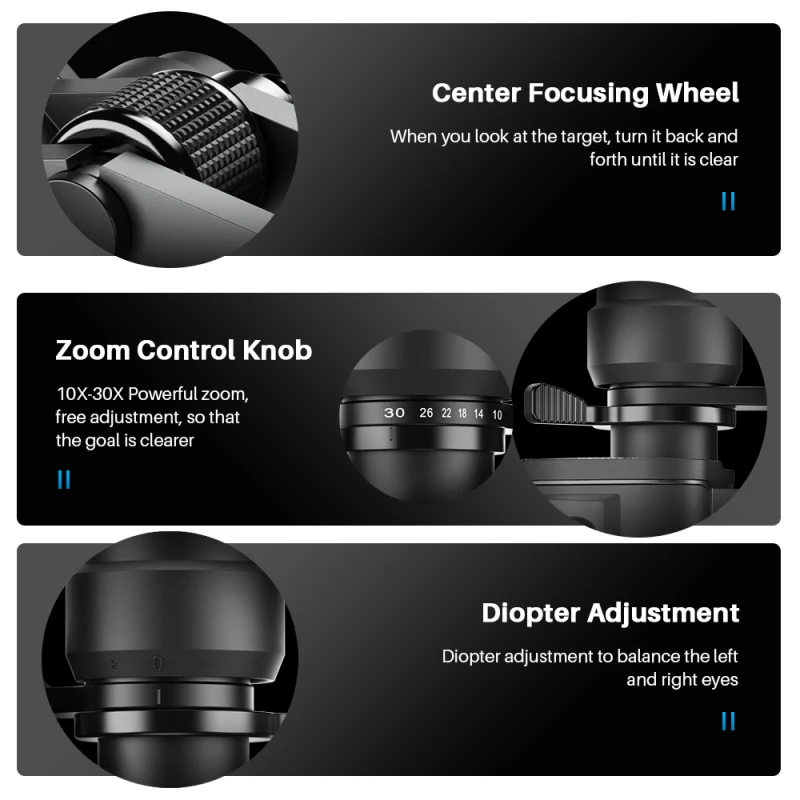APEXEL-prismáticos portátiles de alta potencia, lente FMC de aumento 10X-30X, Prisma BAK7, telescopio con bolsa de transporte - imagen 5