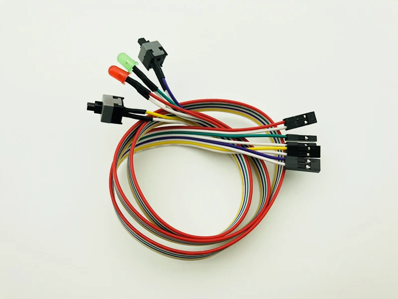 1 Juego de Cable de alimentación de placa base de ordenador de PC delgado de 66CM reinicio de encendido y apagado Original con luz LED interruptor de reinicio de energía de PC interruptor de botón - imagen 5