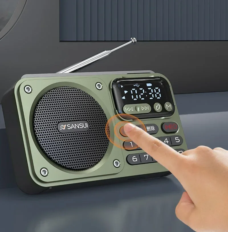 SanSui F22 Radio Multimedia altavoz inalámbrico Bluetooth altavoz portátil con tarjeta HiFi altavoz de música Digital para acampar al aire libre - imagen 3