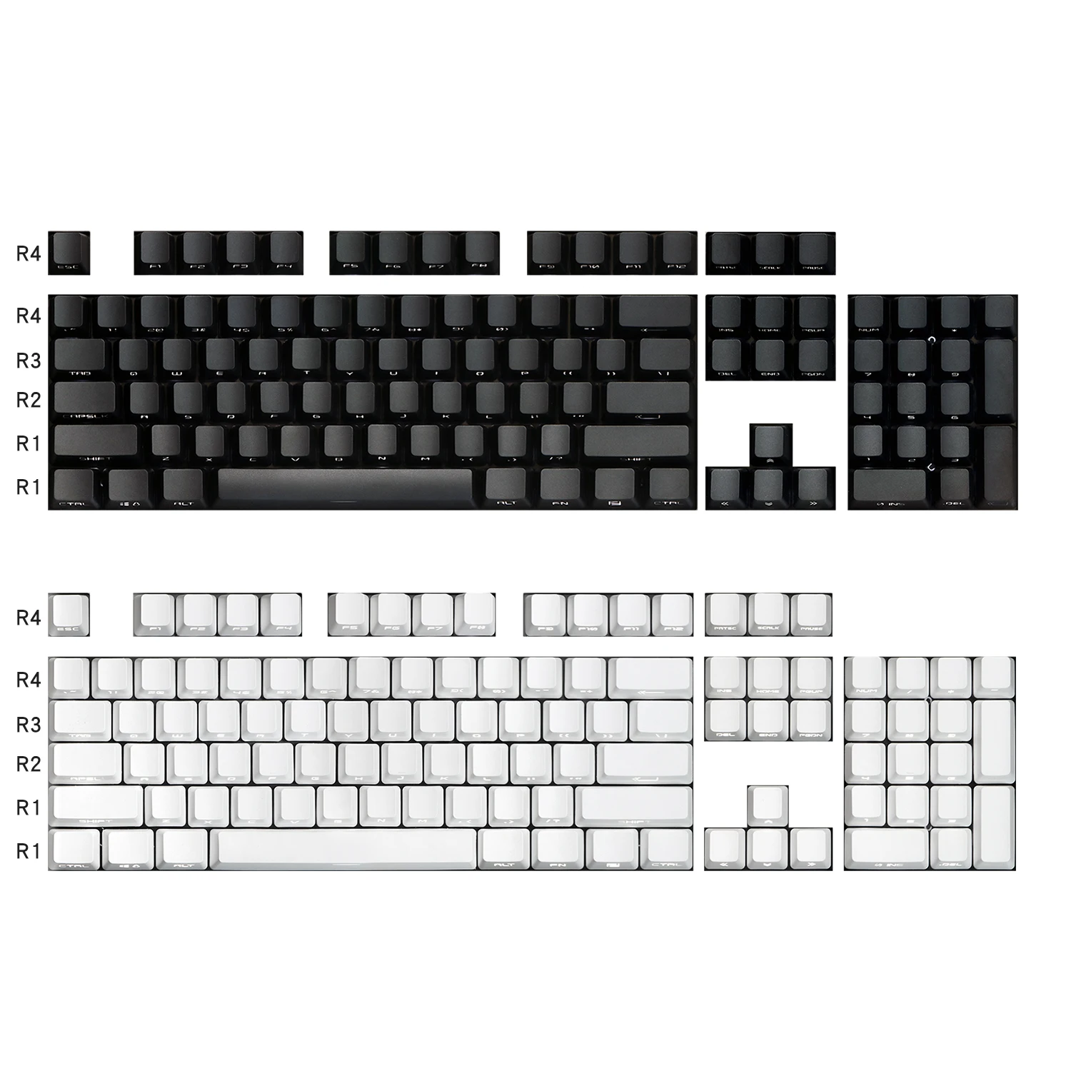 Teclas PBT OEM, perfil de doble disparo, impresión lateral, retroiluminación a través de 68, 87, 96, 980, 100, 104, negro, blanco, Teclado mecánico MX 8,0 - imagen 2