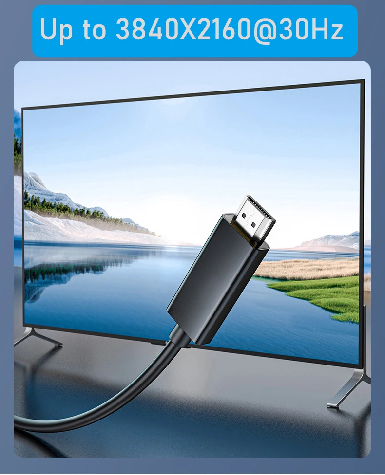 Cable Mini DP a HDMI 4K 3M 10 pies Ulrta largo Thunderbolt Mini DisplayPort a HDMI cable 4K para Apple Macbook Pro air mini Dell - imagen 5