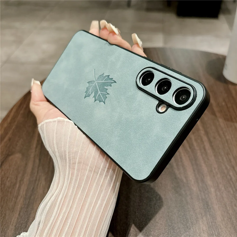 Funda de teléfono de hojas de arce Retro de cuero para Samsung A16 A26 A36 A56 A15 A25 A35 A55 A14 A24 A34 A54 A13 A23 A53 A12 A52 - imagen 4