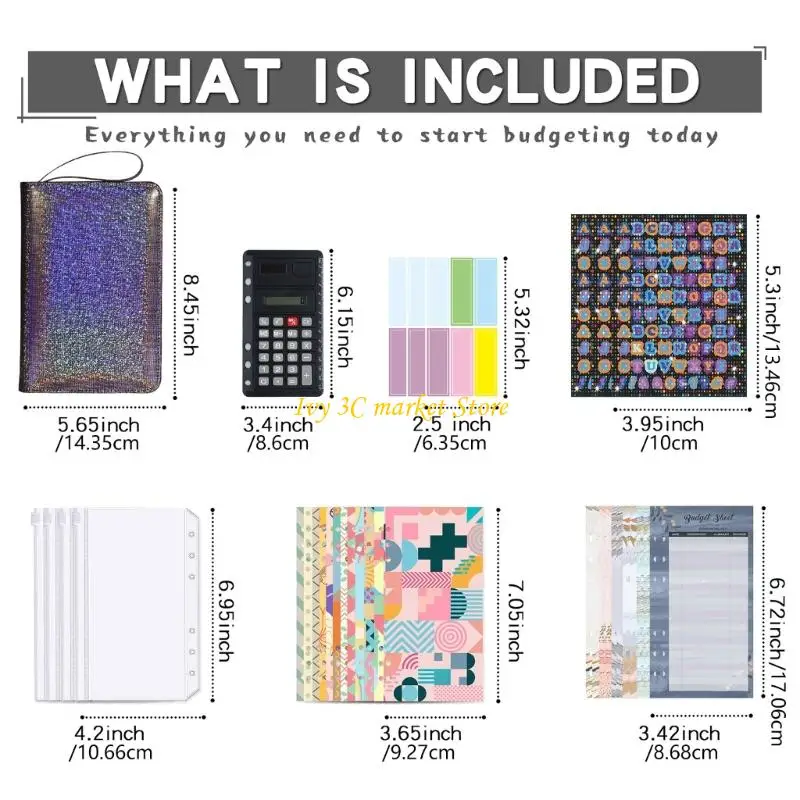 Carpeta presupuesto espaciosa D7YC con diseño cierre cremalleras seguras, organizadores cuero PU, carteras para - imagen 2