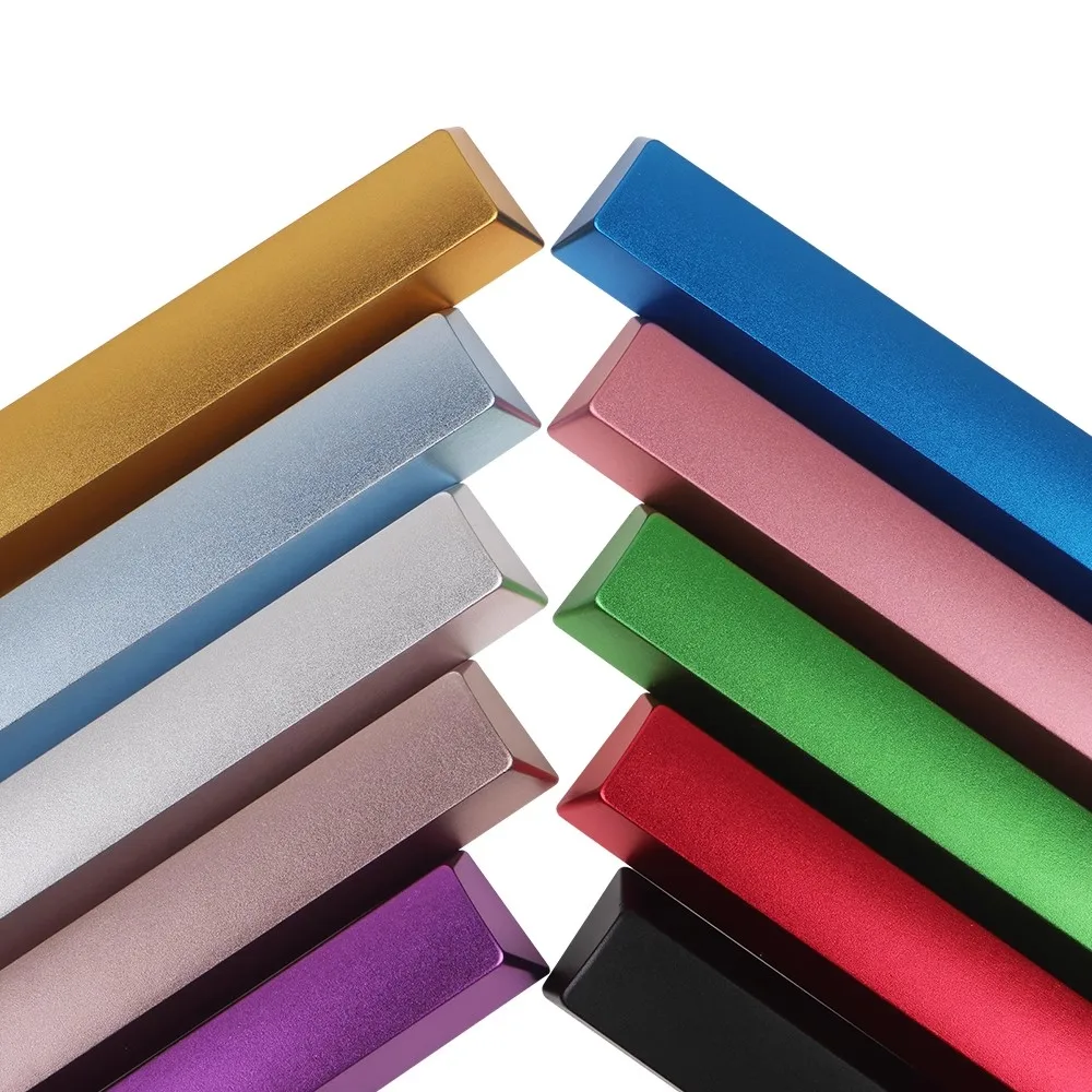 Teclas de barra espaciadora de Metal resaltan la tapa de teclado de aluminio CNC personalizada transparente 6.25U para teclado mecánico interruptor MX - imagen 4