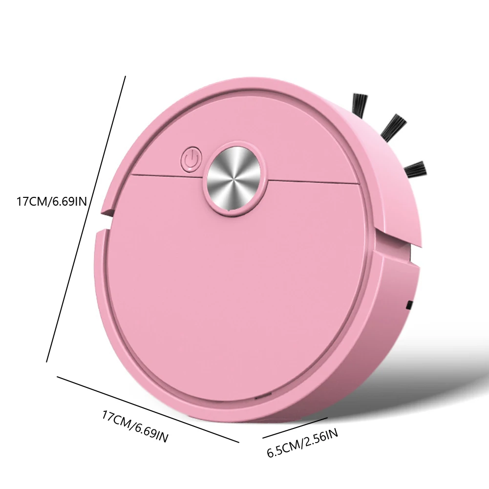 Robot aspirador 3 en 1, máquina barredora recargable, máquina de limpieza compacta de succión fuerte para pelo de mascotas, suciedad resistente