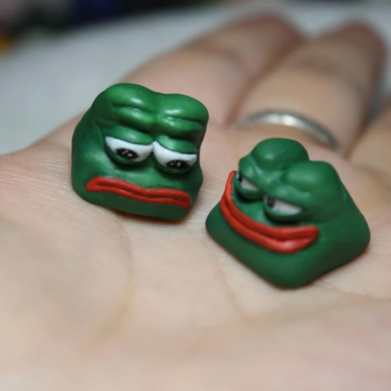 ECHOME-Tapa de teclado de rana Sad, accesorio artesanal Original de Anime de resina personalizado para teclado mecánico, regalo - imagen 5