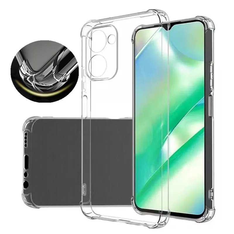 Funda de TPU a prueba de golpes con Airbag para VIVO Y03 Y18 Y18e Y28 Y28S Y38 5G Y17S Y27 Y27S Y02 Y77 funda protectora transparente Capa Fundas Coque