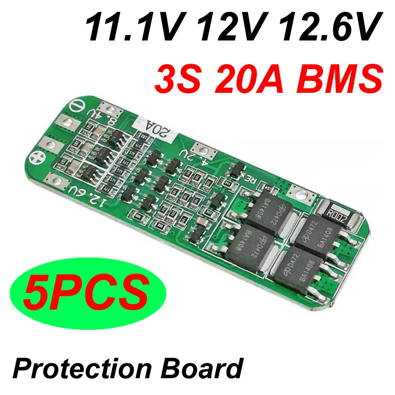 3S 20A 25W Li-ion batería de polímero de litio 18650 cargador PCB BMS Placa de protección para Motor de taladro 11,1 V 12,6 V módulo de celda Lipo