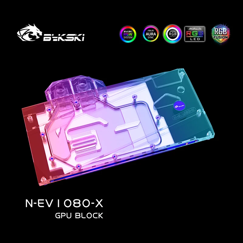 Bykski-bloque de agua para EVGA GTX1080/1070 FTW/GTX1070 Ti FTW Ultra GAMING/tarjeta gráfica de cubierta completa, bloque de radiador de cobre RGB - imagen 5