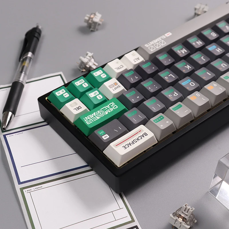 Teclas PBT de 129 teclas, teclas con temática química, dibujos animados, sublimación, perfil de cereza, Teclado mecánico MX - imagen 4