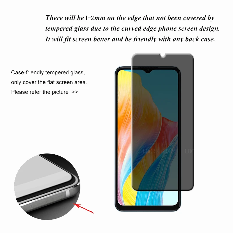 Protector de pantalla para OPPO A38, cristal templado antideslumbrante para privacidad, 4 piezas, A38 A 38 - imagen 3