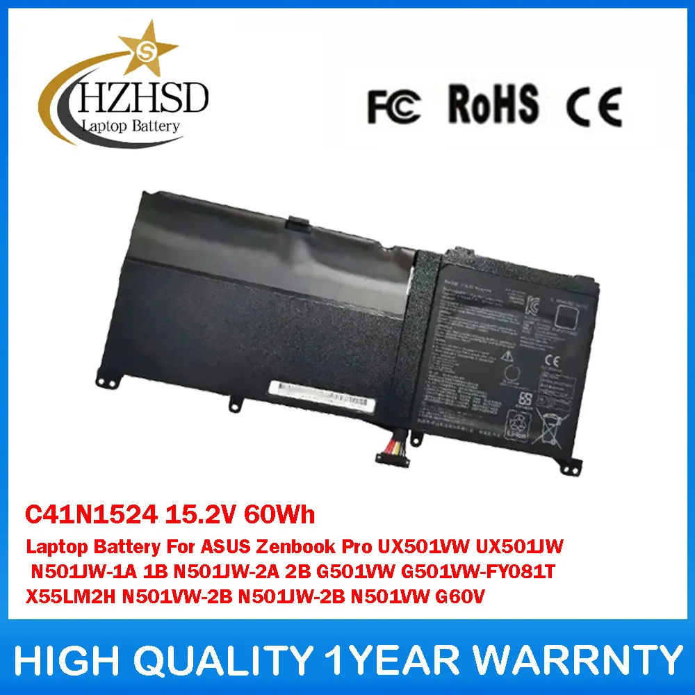 C41N1524 15,2 V 60Wh batería del ordenador portátil para ASUS Zenbook Pro UX501VW UX501JW N501JW-1A 1B N501JW-2A 2B G501VW G501VW-FY081T X55LM2H