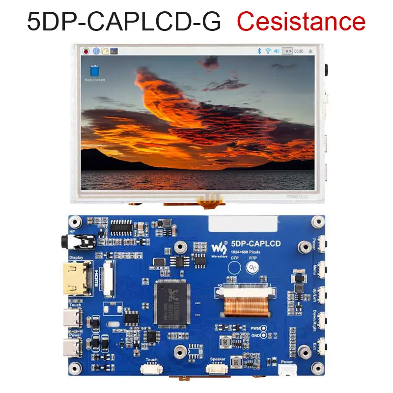 Pantalla táctil HD de alto brillo de 5 pulgadas 800cd/m2 interfaz HDMI de 1024*600 píxeles, pantalla IPS para Raspberry Pi/PC/Jetson Nano - imagen 4