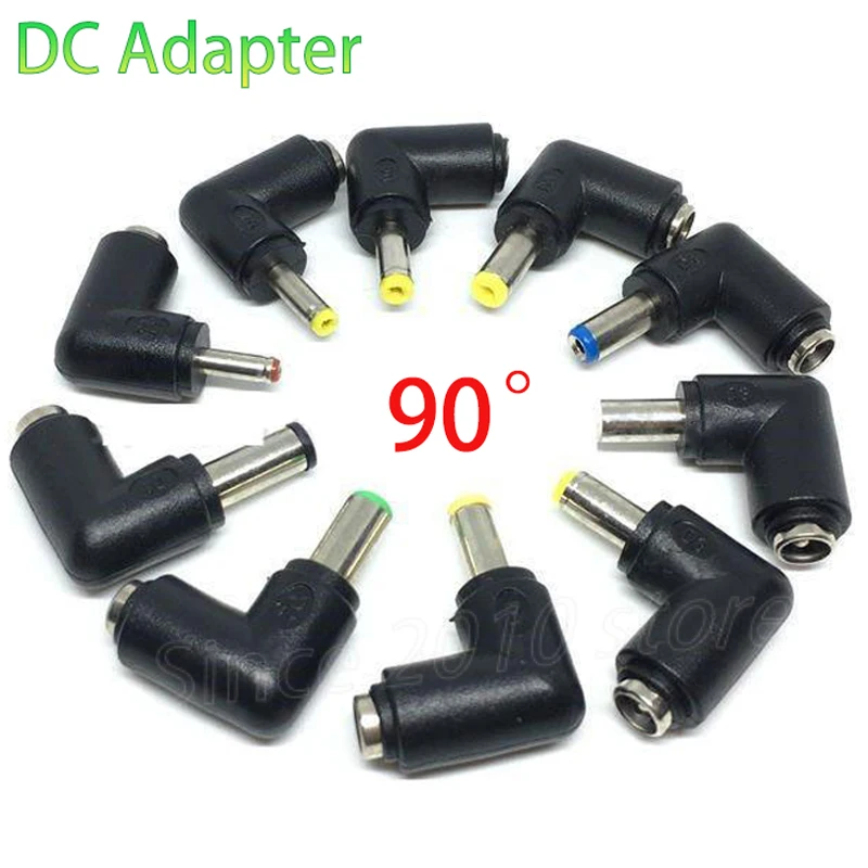 Cltgxdd 2 uds cabezal de conversión de energía de boca redonda CC 5,5*2,1 hembra a 3,5*1,35/4,0*1,7/4,8*1,7/5,5*2,1/5,5*2,5mm codo 90 grados