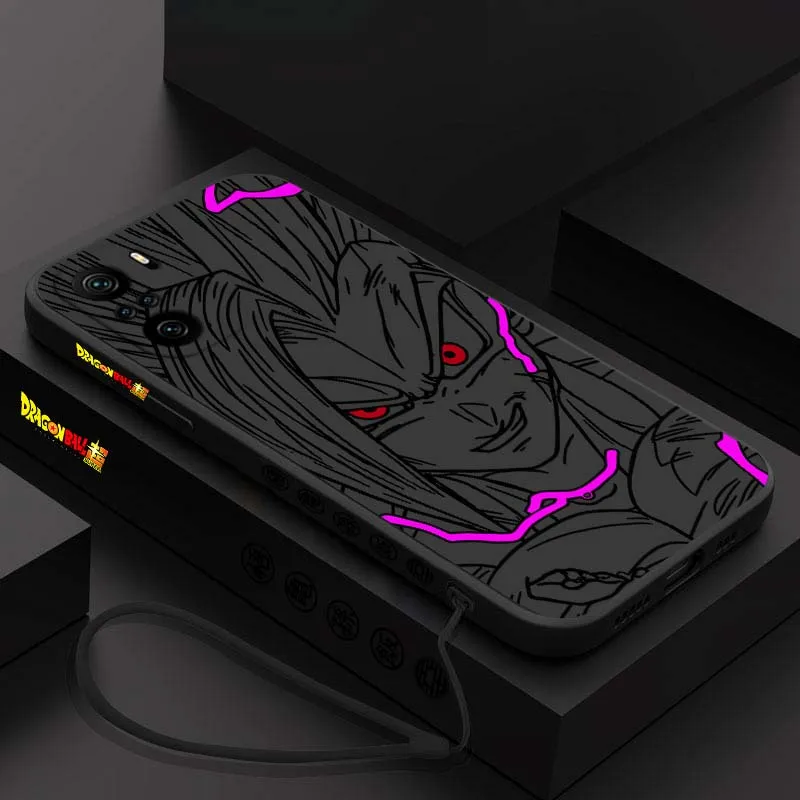 D-Dragon Ball Cool Son Goku Art para Xiaomi Redmi Note 14 13 12 11 10 9 8 Pro Plus 4G 5G cubierta de la caja del teléfono de cuerda izquierda líquida - imagen 3