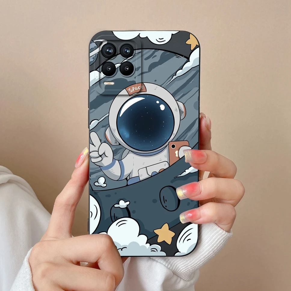 Fundas para Realme 8 Pro 4G, carcasa de silicona líquida suave con patrón de astronauta de dibujos animados, para Realme8 8Pro - imagen 4