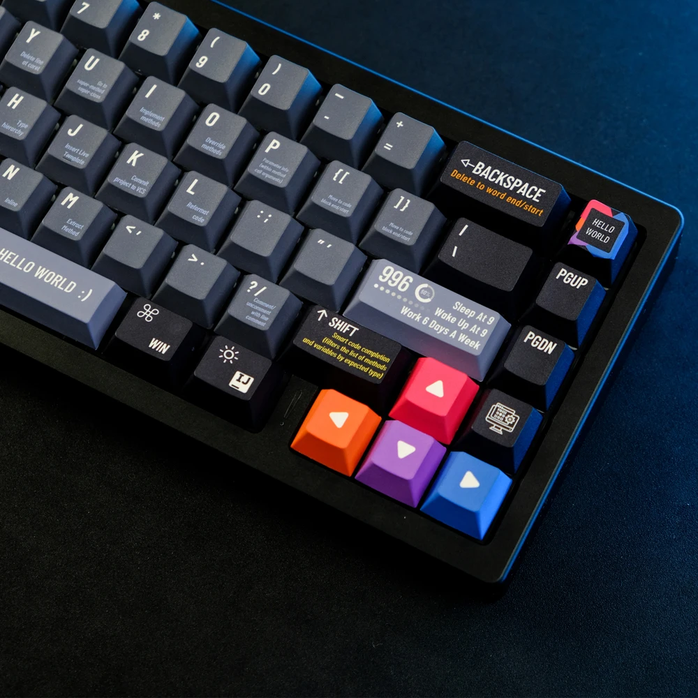 Teclas programadoras de 129 teclas, Hello World Cherry Profile, PBT Dye, sublimación, Teclado mecánico para interruptor MX con 1.75U - imagen 4